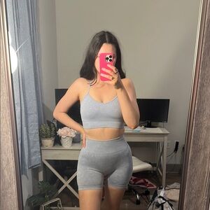 Chic Light Gray Activewear Set